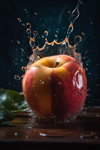 لوحة كانفاس تفاحة حمراء بتصميم فني كلاسيك للمطبخ