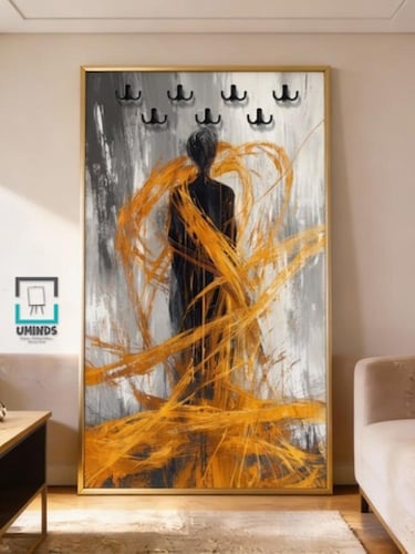 •لوحة كانفاس تعليق عبايات بتصميم عصري & مودرن