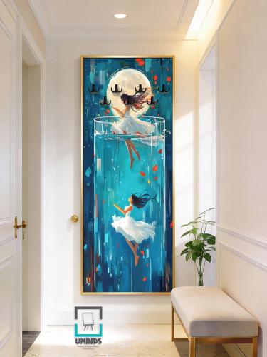 لوحة كانفاس لتعليق العباية لمحبي اللون الازرق