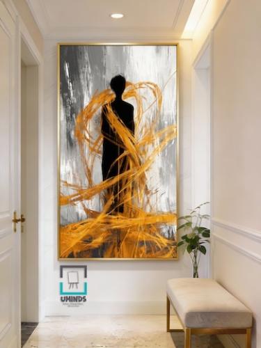 •لوحة كانفاس تعليق عبايات بتصميم عصري & مودرن