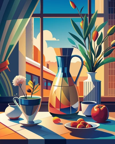 لوحة كانفاس فنية ملونة بتصميم عصري جريء ولمسة إبدا...