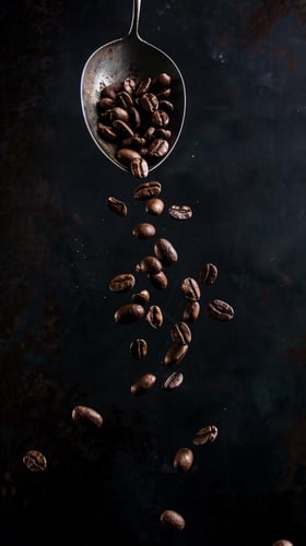 لوحة كانفاس قهوة فنية بحبوب متطايرة بتصميم فاخر