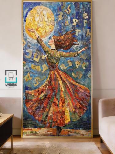 •لوحة كانفاس تعليق عبايات ستايل صوفي حديث - فن تشك...