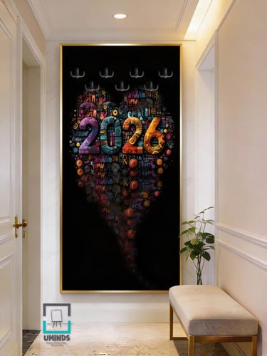 •لوحة كانفاس تعليق عبايات بتصميم غربي 2026