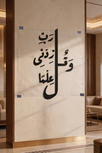 لوحة أكريليك وقل رب زدني علما خط عربي مجسم فاخر لل...
