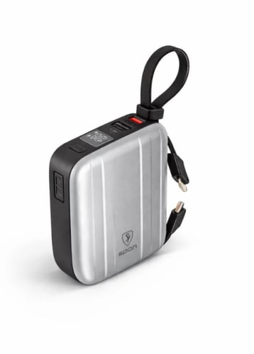 بطارية قوة 10 الف صغير الحجم مع كيابل مدمجة