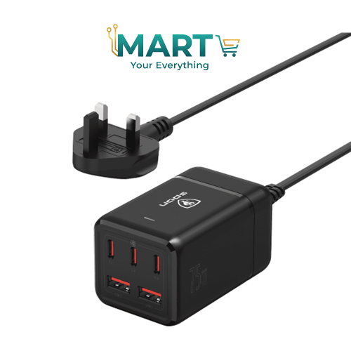 شاحن جداري بثلاث منافذ تايب سي و منفذين يو اس بي ب...