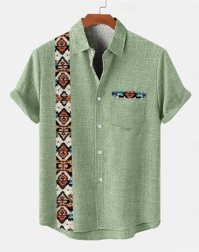 قميص كتان غير رسمي صيفي للرجال لعام 2025 ، قميص بأ...