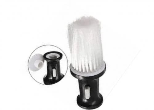 Hair removal brush with powder container
