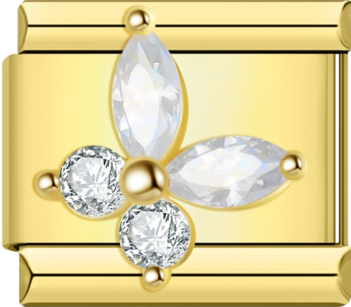 تشارمز ذهبي فراشة بكرستال