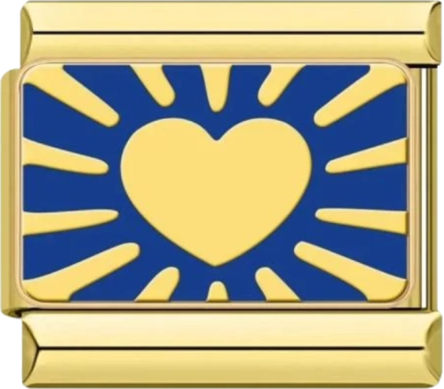 تشارمز ذهبي قلب ازرق