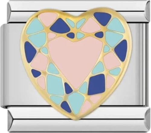 تشارمز فضي قلب فسيفسائي