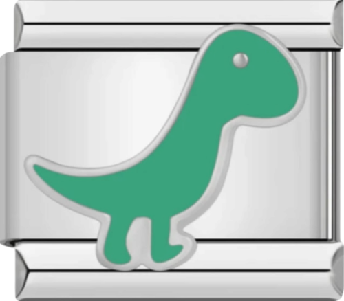 Charmer Silver Green Dinosaur