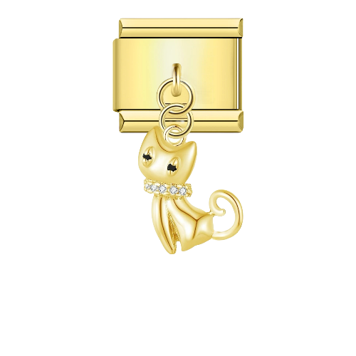 تشارمز معلق باللون الذهبي قطة