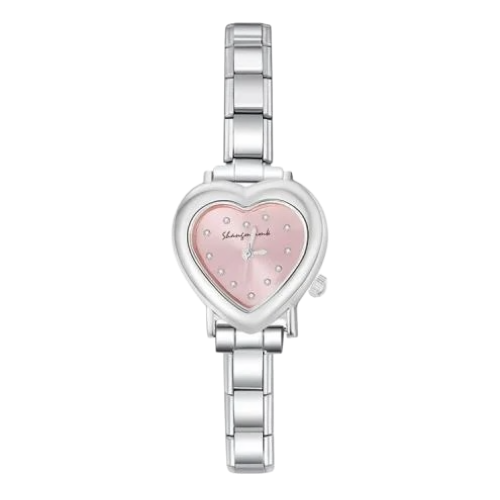 ساعة Viva على شكل قلب بواجهة وردية