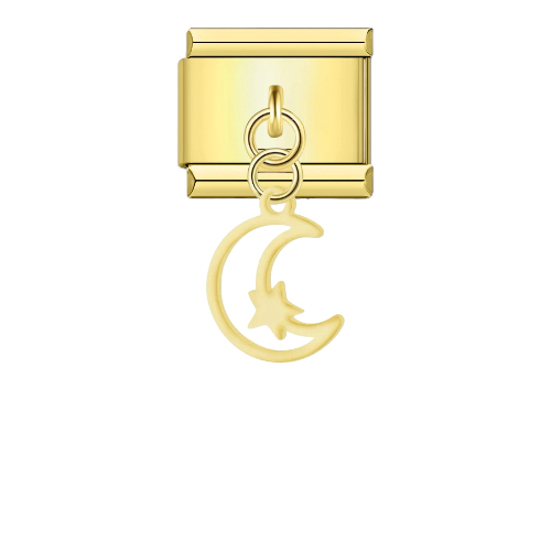Charm pendant, golden crescent