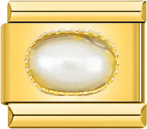 تشارمز ذهبي لؤلؤ بيضاوي