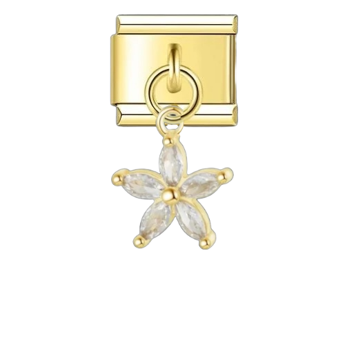 تشارمز معلق ذهبي زهرة بكرستالات