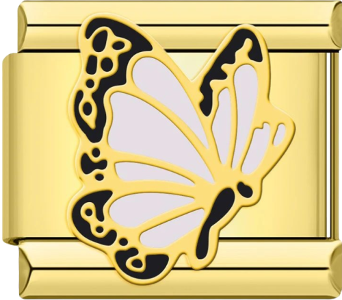 تشارمز ذهبي فراشة بيضاء