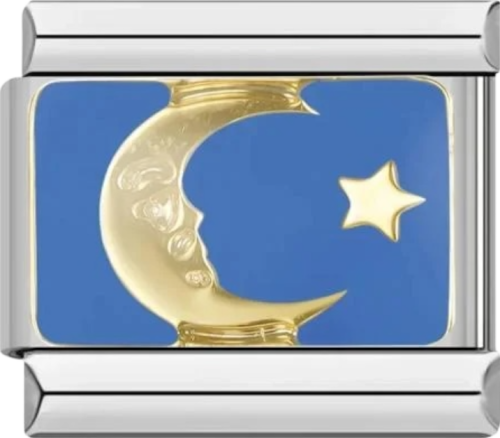 تشارمز فضي وازرق وقمر ذهبي