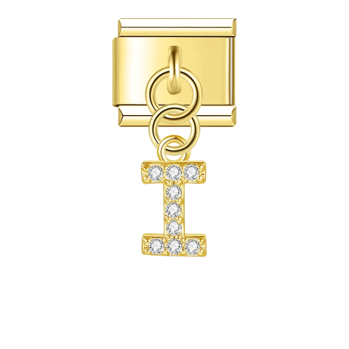 تشارمز معلق ذهبي حرف I