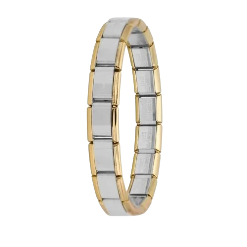 اسوارة فضية بأطراف ذهبية