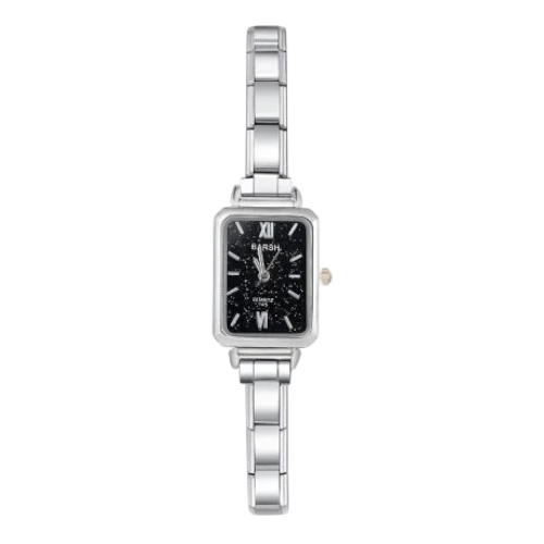 ساعة Viva بواجهة مستطيلة باللون الاسود