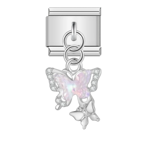 تشارمز معلق فضي فراشتين