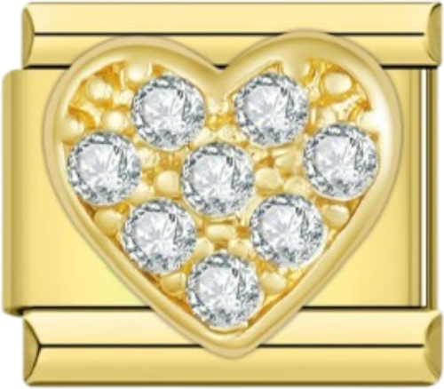 تشارمز ذهبي قلب بكرستالات