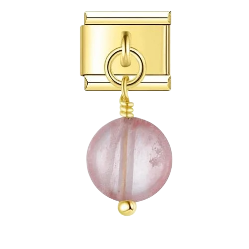 تشارمز معلق ذهبي حجر وردي