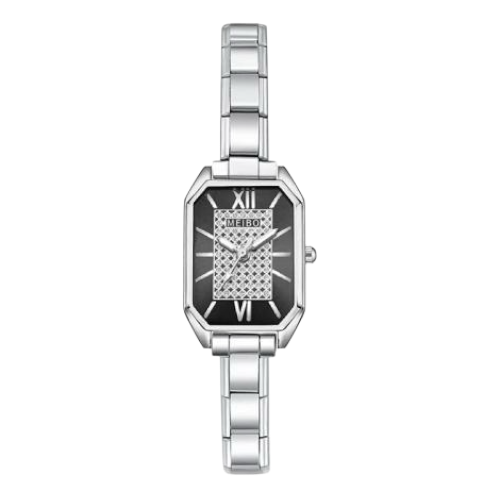 ساعة Viva مستطيلة بواجهة سوداء