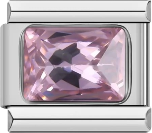 تشارمز فضي حجر وردي مستطيل