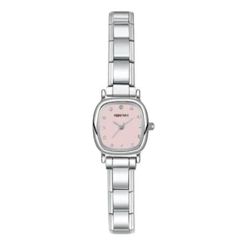 ساعة Viva الانثوية بواجهة وردية مربعة