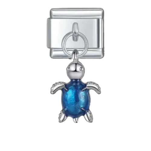 تشارمز معلق فضي سلحفاء زرقاء