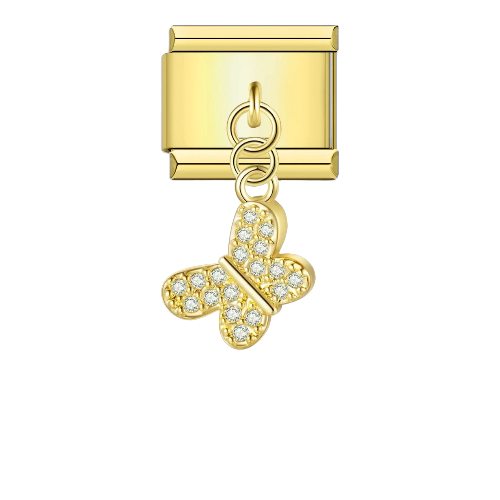 Charm gold pendant, small butterfly