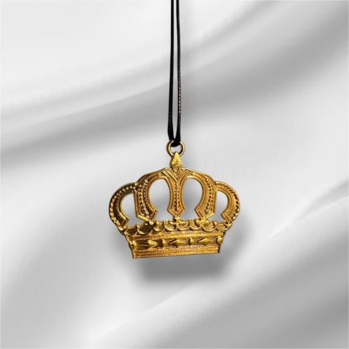 Gold-colored crown pendant medal