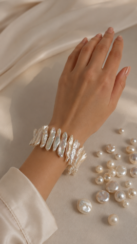 A bracelet of natural pearls