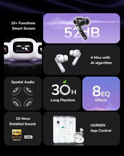 سماعات UGREEN EchoBuds Magic Case لاسلكية ذكية