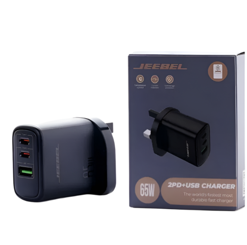 مصدر طاقة منزلي جيبل 65 واط مع منفذين USB‑C ومنفذ...