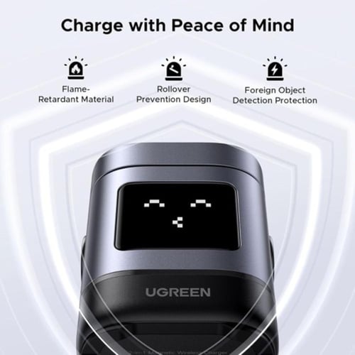 شاحن لاسلكي UGREEN Uno مغناطيسي 2 في 1 15W – رمادي
