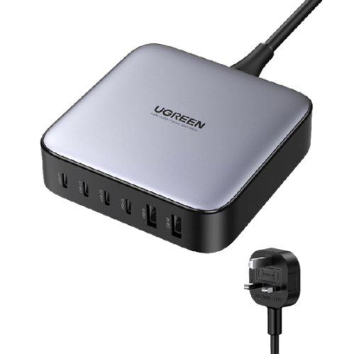 شاحن مكتبي UGREEN بأربع منافذ PD ومنفذين USB بتقني...