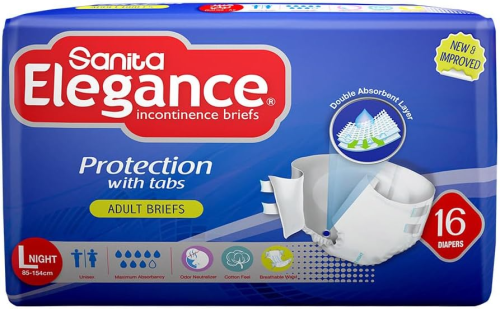 إليجانس حفاضات كبار السن ليلية كبيرة 16 حفاضات
