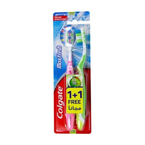 كولجيت ماكس فريش فرشاة وسط 1+1