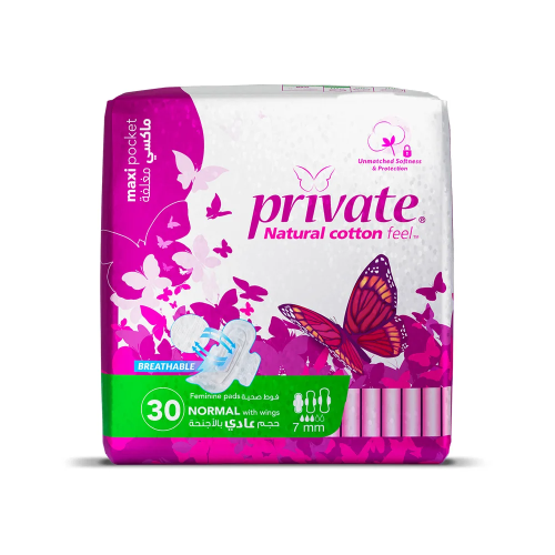 برايفت ماكسي فوط صحية نسائية حجم عادي بالأجنحة 30...