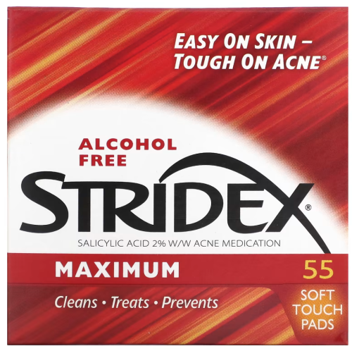 ستريديكس مناديل التحكم بحب الشباب خالية من الكحول...