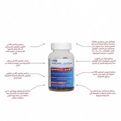 اركوفارم فوركابيل جاميز فيتامينات متعددة لنمو الشع...