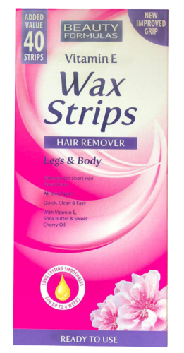 بيوتي فورميلاس شرائح شمع لازالة الشعر بفيتامين اي...