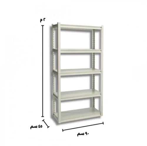 Wooden metal shelves 200×90×45 cm · 200 kg per shelf · 5 shelves · White