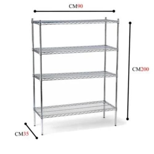Chrome wire shelves 200×35×90 cm · 200 kg/shelf ·...