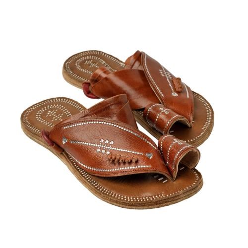 Eastern classic slippers embroidered genuine leath...
